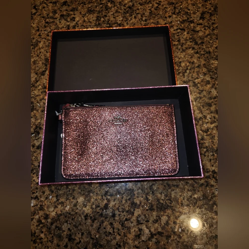 Coach glitter wristlet in metallic cherry - Picture 12 of 16